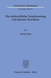 Cover von Die strafrechtliche Verantwortung von Internet-Providern.