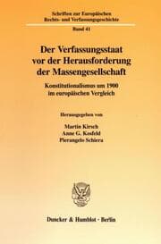 Cover von Der Verfassungsstaat vor der Herausforderung der Massengesellschaft.