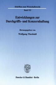 Cover von Entwicklungen zur Durchgriffs- und Konzernhaftung.