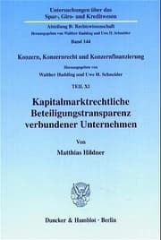 Cover von Kapitalmarktrechtliche Beteiligungstransparenz verbundener Unternehmen