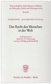 Cover von Das Recht des Menschen in der Welt.