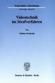 Cover von Videotechnik im Strafverfahren.