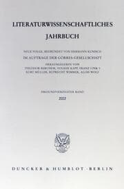 Cover von Literaturwissenschaftliches Jahrbuch