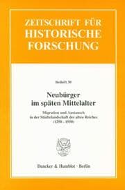 Cover von Neubürger im späten Mittelalter.