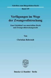 Cover von Verfügungen im Wege der Zwangsvollstreckung.