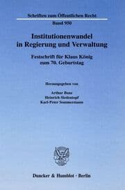Cover von Institutionenwandel in Regierung und Verwaltung.