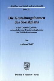 Cover von Die Gestaltungsformen des Sozialplans.