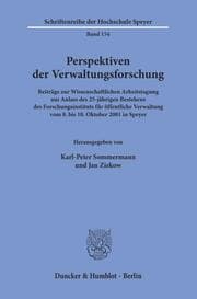 Cover von Perspektiven der Verwaltungsforschung.