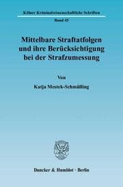 Cover von Mittelbare Straftatfolgen und ihre Berücksichtigung bei der Strafzumessung
