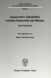 Cover von Konservative Zeitschriften zwischen Kaiserreich und Diktatur.