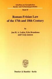Cover von Roman-Frisian Law of the 17th and 18th Century.