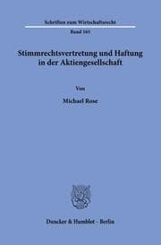 Cover von Stimmrechtsvertretung und Haftung in der Aktiengesellschaft.
