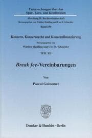 Cover von Break fee-Vereinbarungen.
