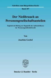 Cover von Der Nießbrauch an Personengesellschaftsanteilen.