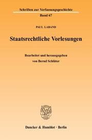 Cover von Staatsrechtliche Vorlesungen
