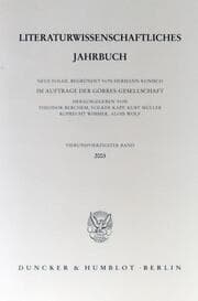 Cover von Literaturwissenschaftliches Jahrbuch