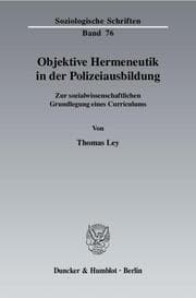 Cover von Objektive Hermeneutik in der Polizeiausbildung