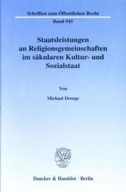 Cover von Staatsleistungen an Religionsgemeinschaften im säkularen Kultur- und Sozialstaat.