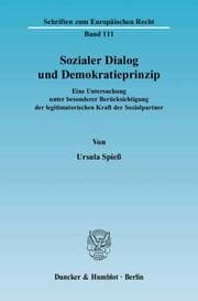 Cover von Sozialer Dialog und Demokratieprinzip