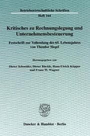 Cover von Kritisches zu Rechnungslegung und Unternehmensbesteuerung