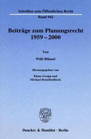 Cover von Beiträge zum Planungsrecht 1959-2000.