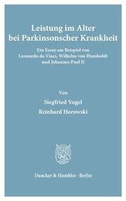 Cover von Leistung im Alter bei Parkinsonscher Krankheit