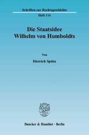 Cover von Die Staatsidee Wilhelm von Humboldts
