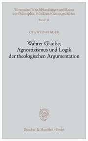 Cover von Wahrer Glaube, Agnostizismus und Logik der theologischen Argumentation