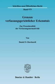 Cover von Grenzen verfasungsgerichtlicher Erkenntnis