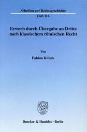 Cover von Erwerb durch Übergabe an Dritte nach klassischem römischem Recht