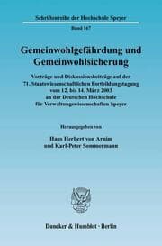 Cover von Gemeinwohlgefährdung und Gemeinwohlsicherung.