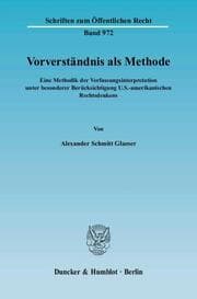 Cover von Vorverständnis als Methode