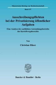Cover von Ausschreibungspflichten bei der Privatisierung öffentlicher Aufgaben