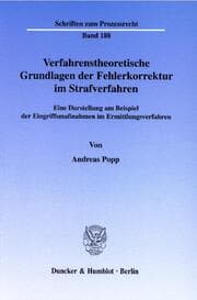 Cover von Verfahrenstheoretischen Grundlagen der Fehlerkorrektur im Strafverfahren