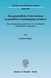 Cover von Das gemeindliche Einvernehmen in parallelen Genehmigungsverfahren