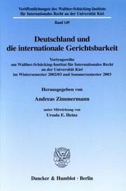 Cover von Deutschland und die internationale Gerichtsbarkeit