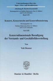 Cover von Konzerndimensionale Beendigung der Vorstands- und Geschäftsführerstellung