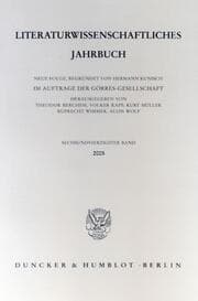Cover von Literaturwissenschaftliches Jahrbuch