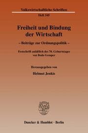 Cover von Freiheit und Bindung der Wirtschaft