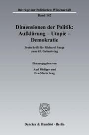 Cover von Dimensionen der Politik: Aufklärung - Utopie - Demokratie.