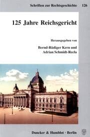 Cover von 125 Jahre Reichsgericht.