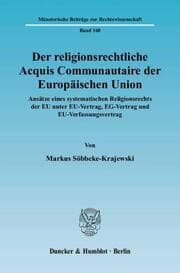 Cover von Der religionsrechtliche Acquis Communautaire der Europäischen Union