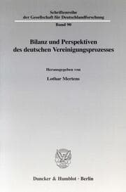 Cover von Bilanz und Perspektiven des deutschen Vereinigungsprozesses