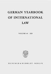 Cover von German Yearbook of International Law - Jahrbuch für Internationales Recht.