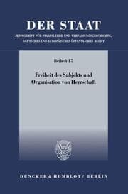 Cover von Freiheit des Subjekts und Organisation von Herrschaft