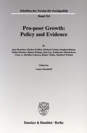 Cover von Pro-poor Growth: Policy and Evidence.