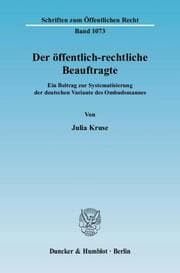 Cover von Der öffentlich-rechtliche Beauftragte