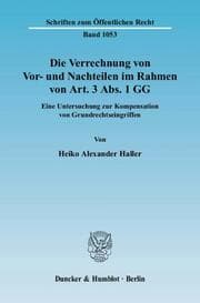 Cover von Die Verrechnung von Vor- und Nachteilen im Rahmen von Art.3 Abs.1 GG