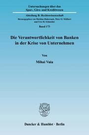 Cover von Die Verantwortlichkeit von Banken in der Krise von Unternehmen