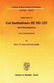 Cover von Gai Institutiones III 182-225